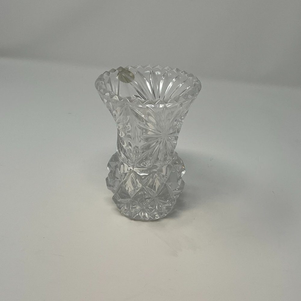Vintage lead crystal vase small Czech Bohemian